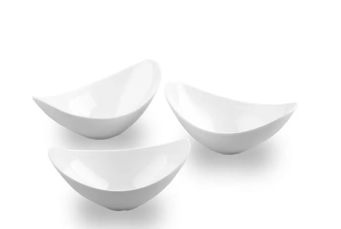 Chips schaal gebogen melamine 8 inch wit