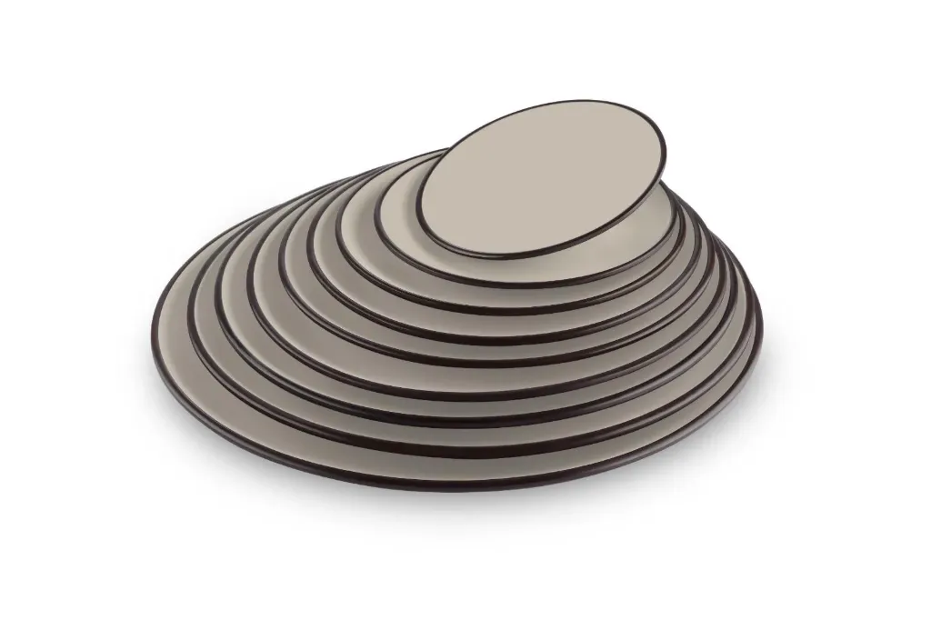 Melamine plate round - Sandy beige & Brown -14 inch