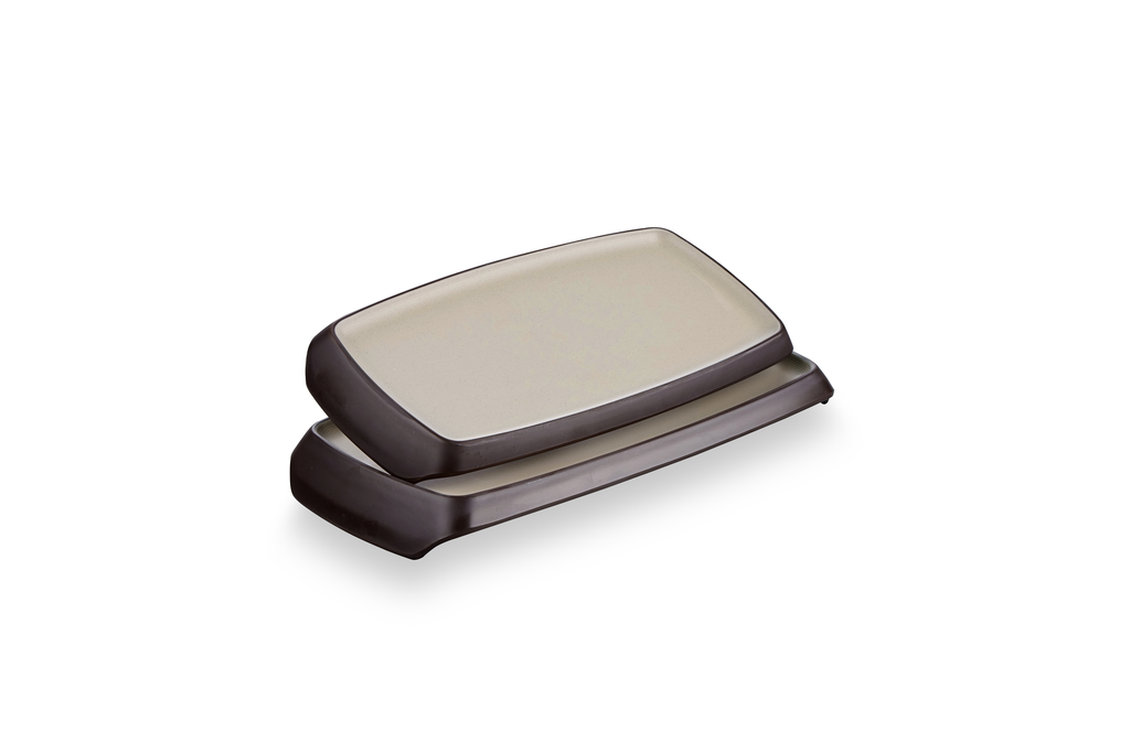 Melamine 12.5”Rectangular plate Sandy beige & Brown