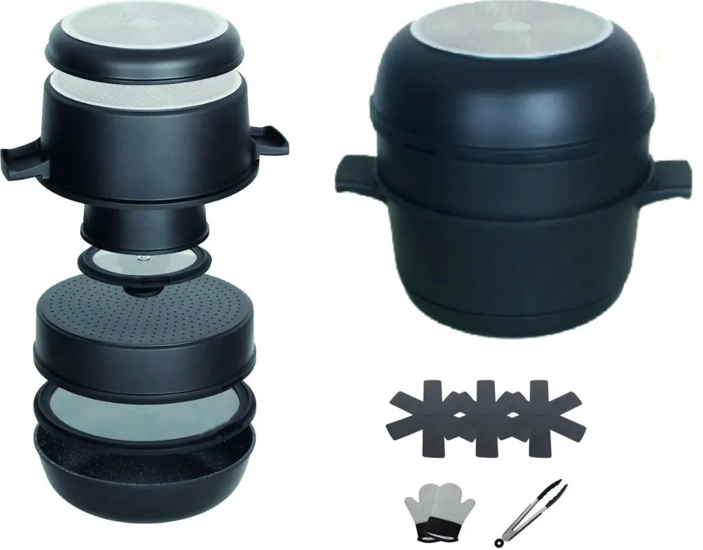 7 in 1 Casserole set Black