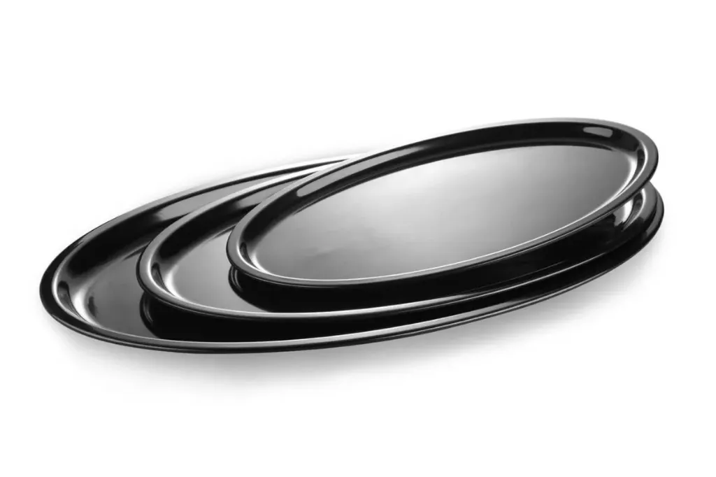 [HAMP-20FOB] Melamine plate - Oval - Black - 20 inch