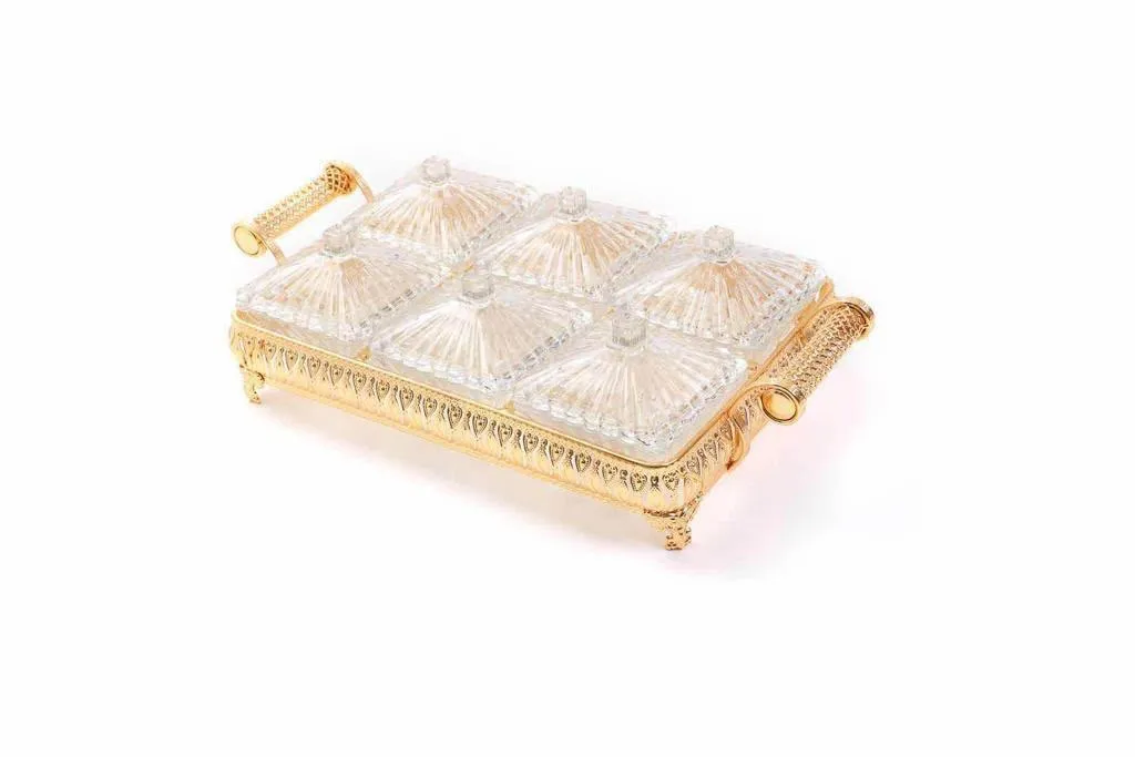 [HA6951G] Candybox glas goud 6-delig