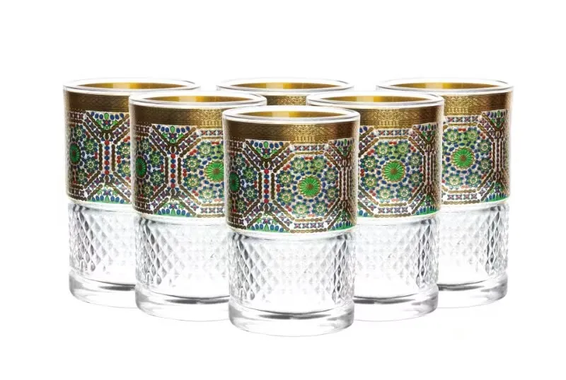 [GLASS- H694] MOROCCAN TEAGLASS 12PCS