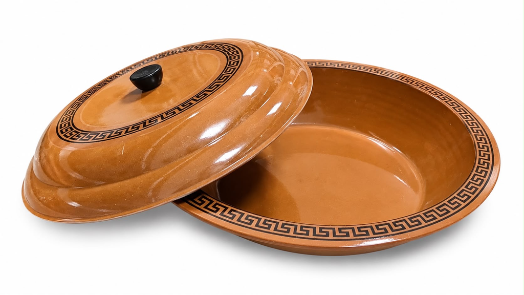 WOODEN BOWL WITH COVER 45CM