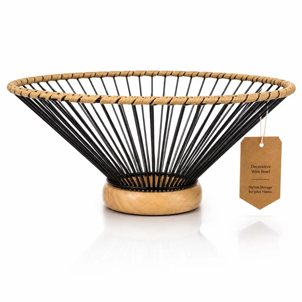 Decorative Wire Bowl - Black