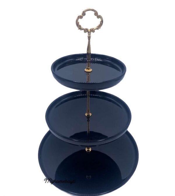 Etagiere melamine 3 laag zwart