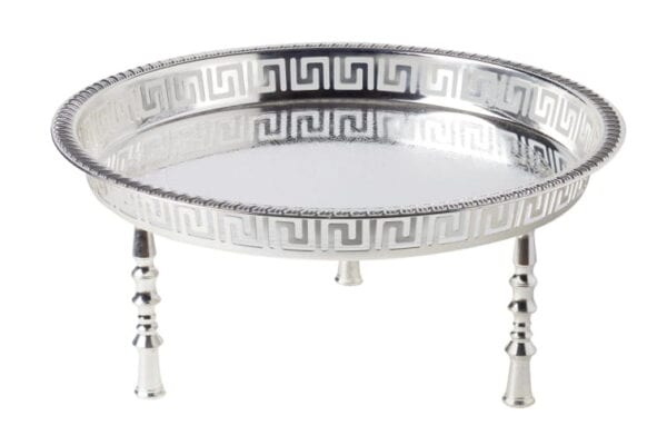 Dienblad met poten rond zilver M