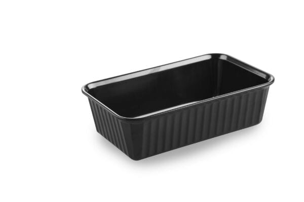 Melamine rechthoekige diepe schaal 25,5 CM zwart